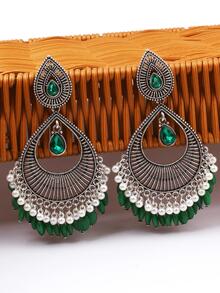 1 Bohemian Hợp Kim Kẽm Kim Cương Giả & Ngọc Trai Giả Trang Trí Bông Tai Giọt Nước Cho Nữ Cho Kỳ Nghỉ - Nhiều màu - Xem 5