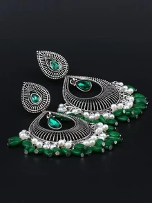 1 Bohemian Hợp Kim Kẽm Kim Cương Giả & Ngọc Trai Giả Trang Trí Bông Tai Giọt Nước Cho Nữ Cho Kỳ Nghỉ - Nhiều màu - Xem 6