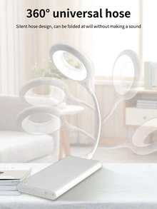 1pc Plastic Desk Lamp, Modern Reading Desk Light For Home - White - View 4