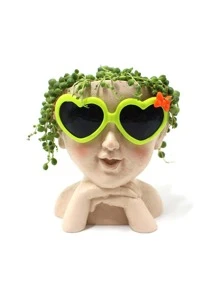 1pc Figure Design Nursery Pot, Modern Polyresin Plant Seedling Pot For Garden Decoration - Multicolor - View 3