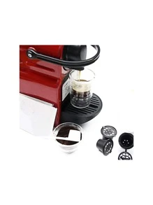 4PCS Reusable Coffee Capsules Cup With Spoon Brush Coffee Filter For Coffee Accessories Coffee Machine Strainer Mesh School Supplies Back To School - Black - View 4