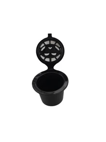 4PCS Reusable Coffee Capsules Cup With Spoon Brush Coffee Filter For Coffee Accessories Coffee Machine Strainer Mesh School Supplies Back To School - Black - View 3