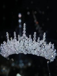 1件装华丽立方氧化锆皇冠，女士婚礼生日皇家头饰。情人节配饰 - 銀色 - 查看 1