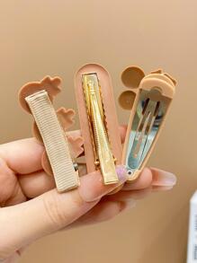 14 cái Kẹp tóc hình nơ & kẹo mút trang trí cho bé gái - Cà phê nâu - Xem 6