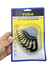 10pcs/set Carbon Steel Allen key, Classic Hex Key For Home - Black - View 5