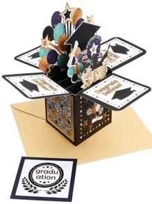1 Bộ 3D Lập Thể Thiệp Chúc Mừng Tốt Nghiệp Sáng Tạo Giấy Bật Lên Thiệp Chúc Mừng Tốt Nghiệp Đảng - Nhiều màu - Xem 2
