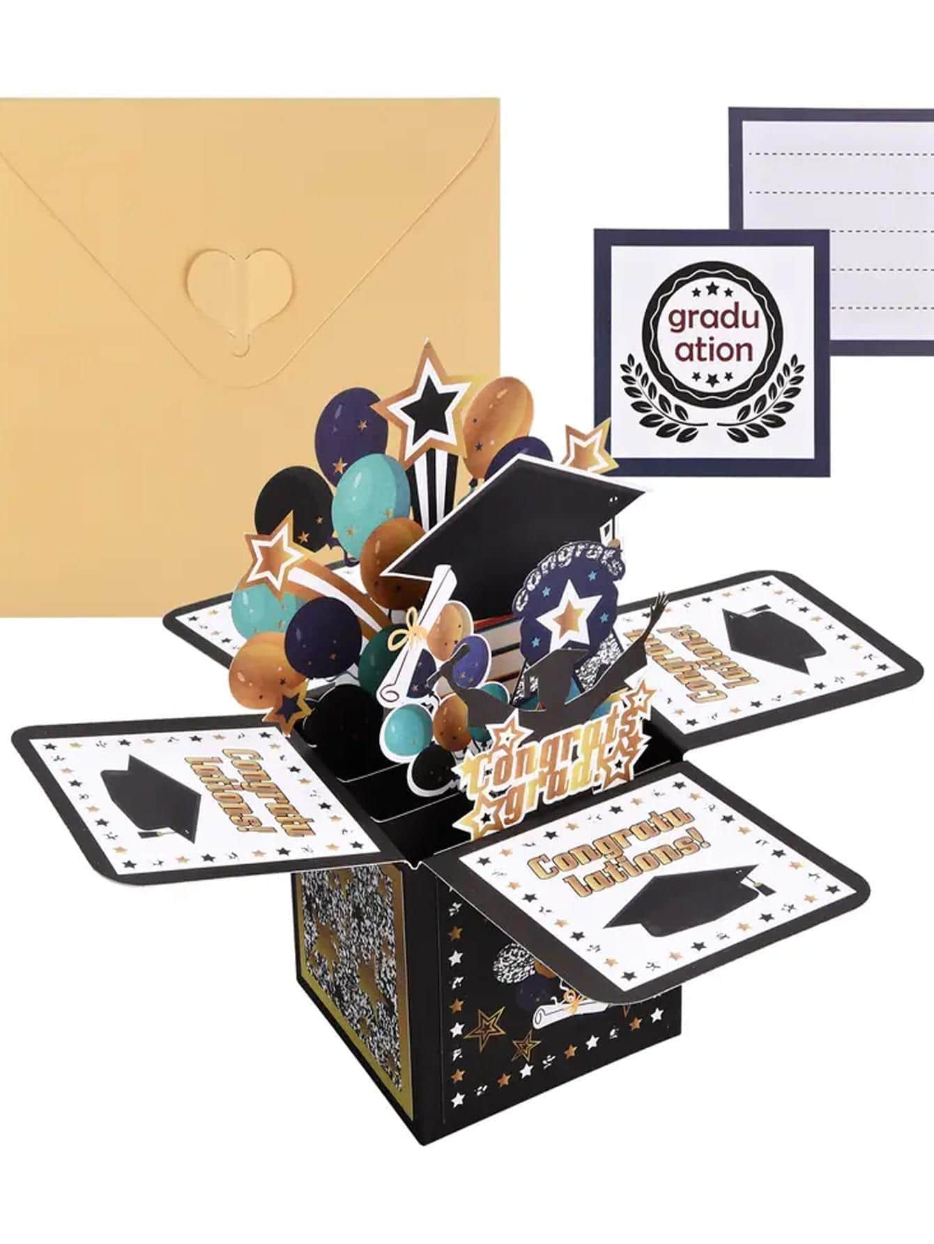 1 Bộ 3D Lập Thể Thiệp Chúc Mừng Tốt Nghiệp Sáng Tạo Giấy Bật Lên Thiệp Chúc Mừng Tốt Nghiệp Đảng - Nhiều màu - Xem 1