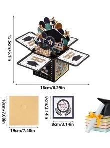 1 Bộ 3D Lập Thể Thiệp Chúc Mừng Tốt Nghiệp Sáng Tạo Giấy Bật Lên Thiệp Chúc Mừng Tốt Nghiệp Đảng - Nhiều màu - Xem 4