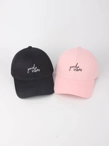 2pcs Women Letter Embroidered Casual Baseball Cap - Multicolor - View 1