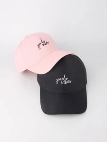 2pcs Women Letter Embroidered Casual Baseball Cap - Multicolor - View 3