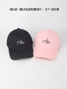 2pcs Women Letter Embroidered Casual Baseball Cap - Multicolor - View 2