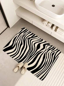 1入組斑馬條紋圖案防滑門墊現代滌綸室內外地毯適用於客廳和臥室四季皆宜 - 彩色 - 查看 6