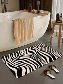 1入組斑馬條紋圖案防滑門墊現代滌綸室內外地毯適用於客廳和臥室四季皆宜 - 彩色 - 查看 4