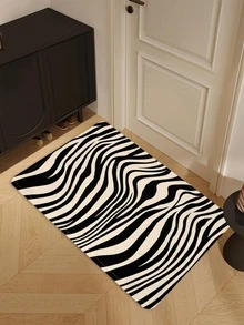 1入組斑馬條紋圖案防滑門墊現代滌綸室內外地毯適用於客廳和臥室四季皆宜 - 彩色 - 查看 5