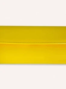 Clutch Bag For Women Yellow Artificial Patent Leather Envelope Purse For Wedding Party - Yellow - View 10