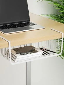 1 giá đựng đồ nhà bếp không đục lỗ, giỏ đựng đồ treo bằng sắt hiện đại - trắng - Xem 3