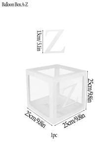1入組帶字母圖形貼紙紙氣球盒現代派對裝飾禮品盒適合派對、節日 - 白色 - 查看 3