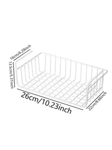 1 giá đựng đồ nhà bếp không đục lỗ, giỏ đựng đồ treo bằng sắt hiện đại - trắng - Xem 5