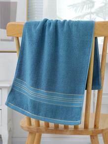 单条浴巾/毛巾和两件套（浴巾+面巾），双面可用，金色缎带饰边，厚实吸水，柔软亲肤，家用浴室适用，可用于擦脸、擦身体、擦手，家居浴室装饰，返校季适用，美容院适用，家用浴室浴巾，美容院、酒店、运动、家居必备，毛巾，护肤浴巾