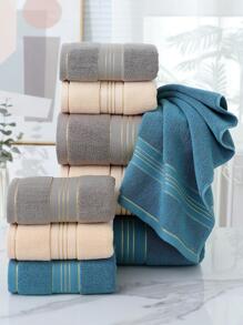 单条浴巾/毛巾和两件套（浴巾+面巾），双面可用，金色缎带饰边，厚实吸水，柔软亲肤，家用浴室适用，可用于擦脸、擦身体、擦手，家居浴室装饰，返校季适用，美容院适用，家用浴室浴巾，美容院、酒店、运动、家居必备，毛巾，护肤浴巾