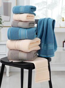 单条浴巾/毛巾和两件套（浴巾+面巾），双面可用，金色缎带饰边，厚实吸水，柔软亲肤，家用浴室适用，可用于擦脸、擦身体、擦手，家居浴室装饰，返校季适用，美容院适用，家用浴室浴巾，美容院、酒店、运动、家居必备，毛巾，护肤浴巾