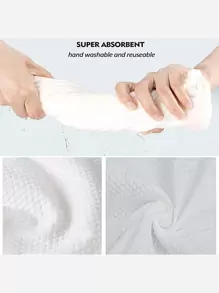 5 piezas Toalla de baño sólida, toalla de baño de tela minimalista para decoración del hogar, baño, regreso a la escuela, salón de belleza, hotel, deportes, artículos esenciales para el hogar, toalla, cuidado de la piel - Blanco - Ver 4