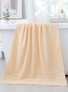 单条浴巾/浴巾和两件套（浴巾+面巾），双面设计，金色缎带饰边，厚实吸水，柔软亲肤，适合家庭/浴室使用，可用于家居浴室装饰、返校季、美容院、酒店、运动场所等，是居家必备的毛巾、护肤浴巾/浴巾套装。