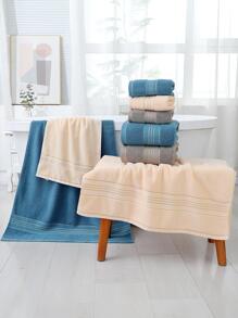 单条浴巾/浴巾和两件套（浴巾+面巾），双面设计，金色缎带饰边，厚实吸水，柔软亲肤，适合家庭/浴室使用，可用于家居浴室装饰、返校季、美容院、酒店、运动场所等，是居家必备的毛巾、护肤浴巾/浴巾套装。