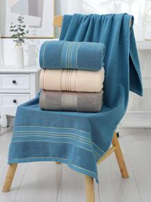 单条浴巾/浴巾和两件套（浴巾+面巾），双面设计，金色缎带饰边，厚实吸水，柔软亲肤，适合家庭/浴室使用，可用于家居浴室装饰、返校季、美容院、酒店、运动场所等，是居家必备的毛巾、护肤浴巾/浴巾套装。