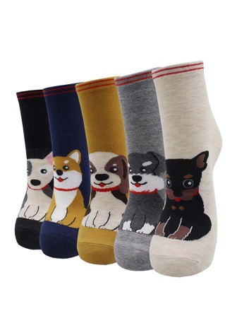 Cartoon Graphic Crew Socks