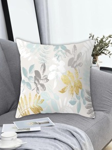 1入組葉子圖案靠墊套無填充物現代布藝裝飾抱枕套適合家用 - 彩色 - 查看 1