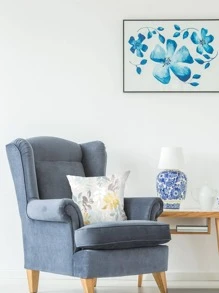 1入組葉子圖案靠墊套無填充物現代布藝裝飾抱枕套適合家用 - 彩色 - 查看 4