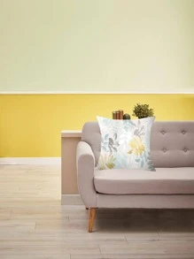 1入組葉子圖案靠墊套無填充物現代布藝裝飾抱枕套適合家用 - 彩色 - 查看 5