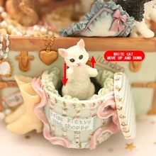 LOVE FOR YOU Gift Wrapped Music Box Cat Lovers Treasure Chest Musical Decorations for Baby Girls Sister Daughter Granddaughter Mom Grandma Women Friends Female Anniversary Birthday