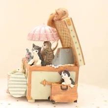 LOVE FOR YOU Gift Wrapped Music Box Cat Lovers Treasure Chest Musical Decorations for Baby Girls Sister Daughter Granddaughter Mom Grandma Women Friends Female Anniversary Birthday