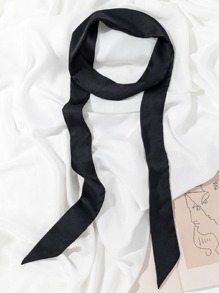1 件女士纯色休闲细围巾适合日常生活头巾、发带、头带非常适合装扮您的外观 - 黑色 - 查看 1