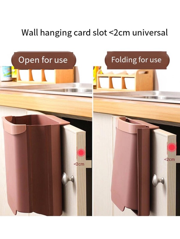 1pc Solid Color Desktop Trash Can, Modern Plastic Random Color Mini