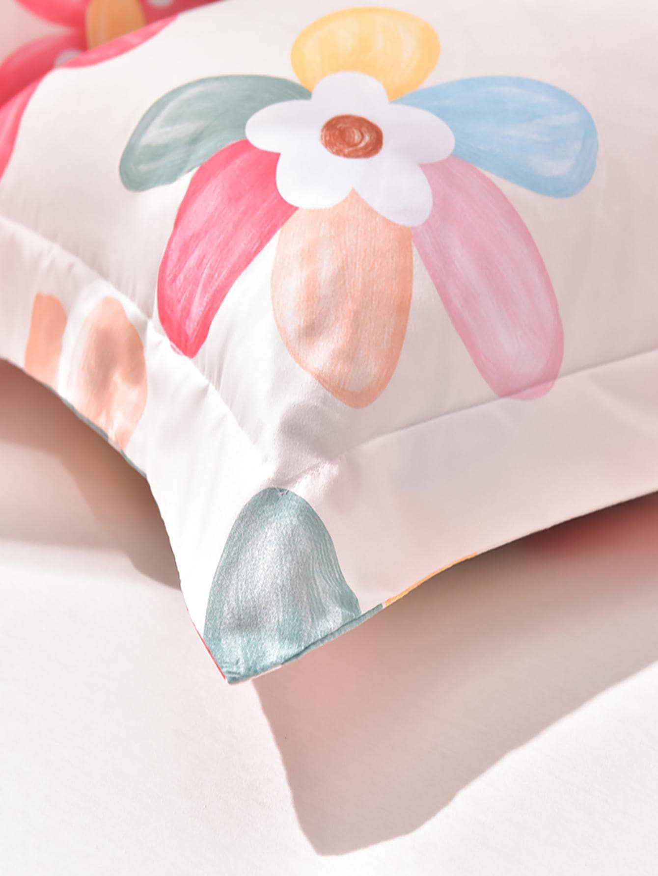 1pair Flower Pattern Pillow Case Without Filler, Modern Polyester Soft Bedding Pillow Case For Bedroom, All Season - Multicolor - View 3