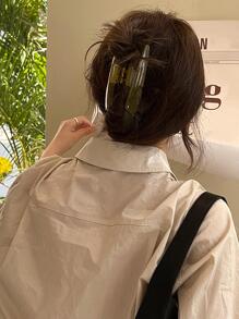 4入組女性幾何造型時尚髮夾，適用於髮飾穿搭