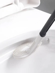 1pc PP Toilet Cleaning Brush, Modern Two Tone Wall Mounted Toilet Brush For Bathroom - Multicolor - View 2