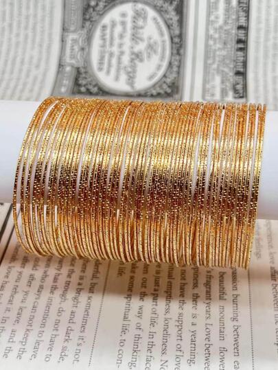 60pcs/Set Fashionable Textured Bangle For Women For Daily Decoration
