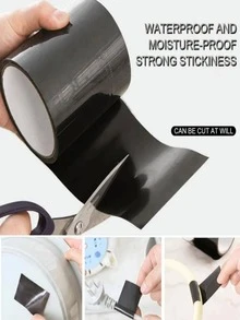 1roll Simple Clear Tape, Simple Waterproof PVC Quick Stop Sticker For Household - White - View 5