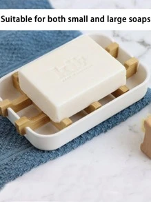 1入組竹子肥皂盒現代免打孔肥皂盒 - 黑色 - 查看 4