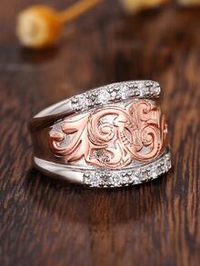 1PC Thời Trang Đính Đá Cubic Zirconia Trang Trí Cuộn Chi Tiết Nhẫn Cho Nữ Cho Tiệc Cưới - Nhiều màu - Xem 4