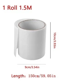 1roll Simple Clear Tape, Simple Waterproof PVC Quick Stop Sticker For Household - White - View 2