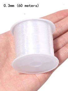 1roll Transparent Non-Elastic White Fishing Line In 0.4mm/0.5mm/0.6mm For Jewelry Making - Clear - View 8