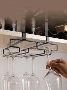 1入組櫥櫃懸掛掛鉤極簡黑色鐵杯子懸掛收納支架 - 黑色 - 查看 1