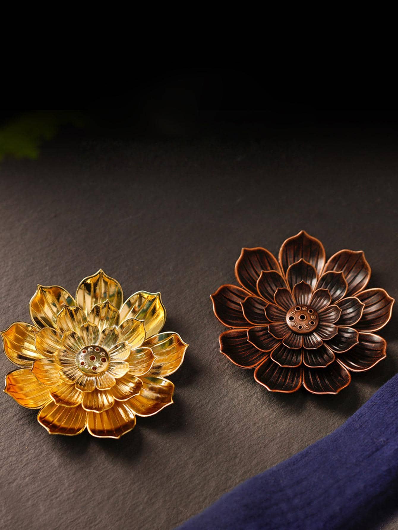 1入組蓮花香燭臺,適用於家庭、室內靜香、芳香治療、瑜珈、冥想