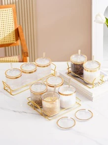 1入組透明香料罐和1入組託盤 - 無色 - 查看 1