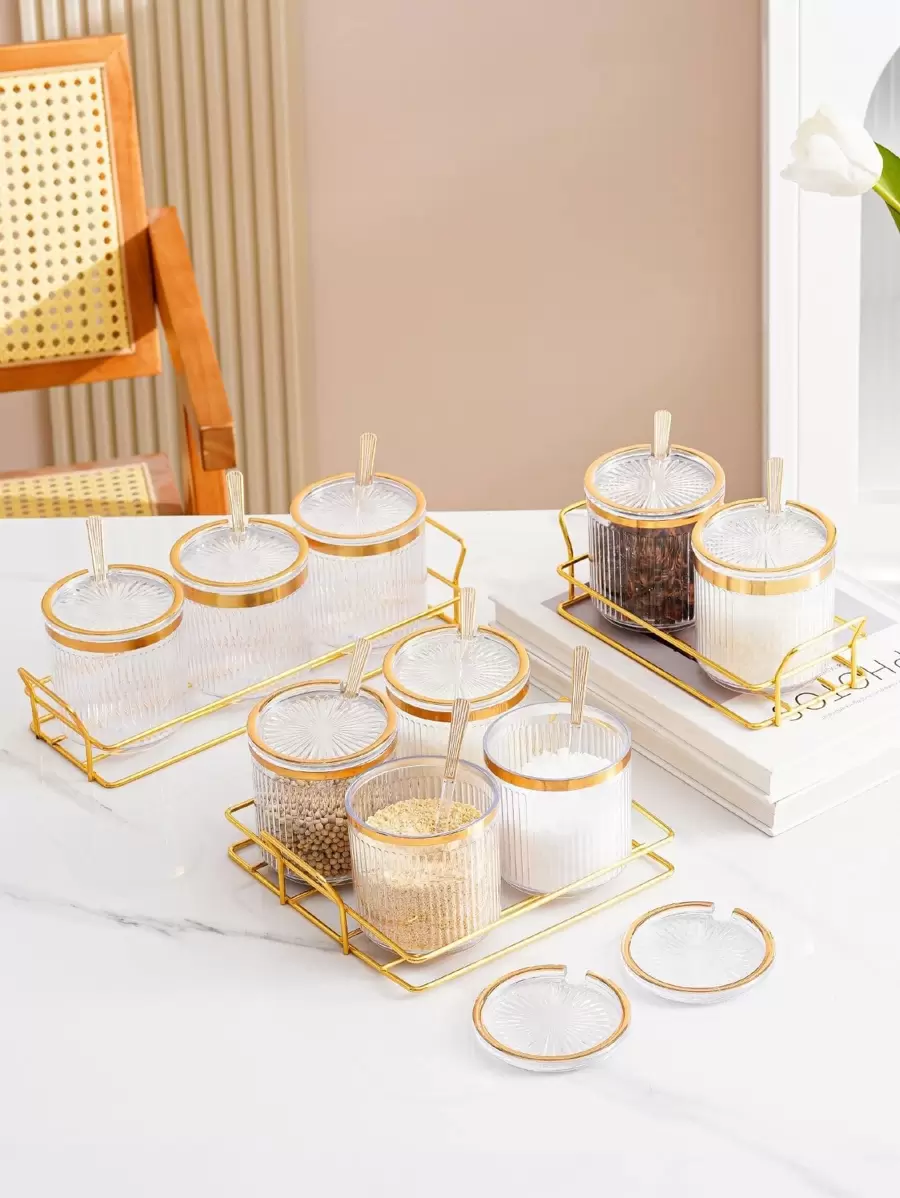 1入組透明香料罐和1入組託盤 - 無色 - 查看 1